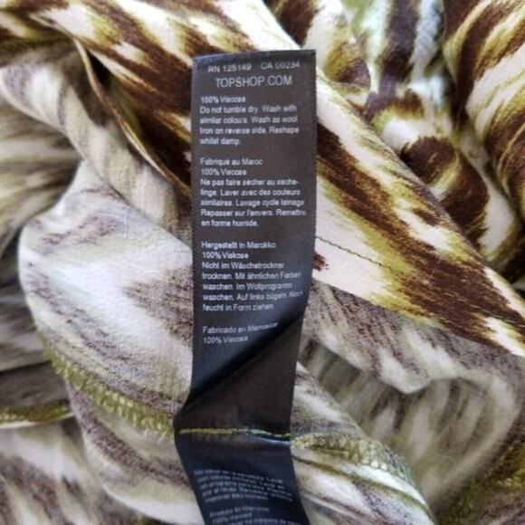 NWT Topshop Long Sleeve Open Back Maxi Shirt Dress Green Zebra Print 90s y2k 4 - Picture 12 of 12